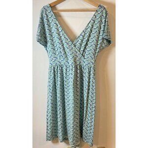 NWT Seraphine Materntiy Nursing Dress Tie Back Wrap Blue Purple Print 8 New